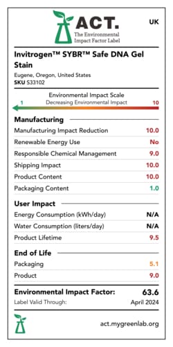 Invitrogen™ SYBR™ Säker DNA-gelfläck